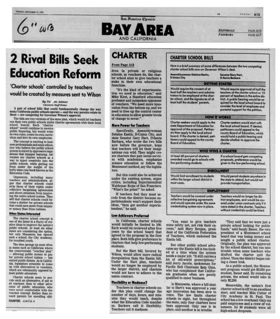 San Francisco Chronicle Article on Competing Bills